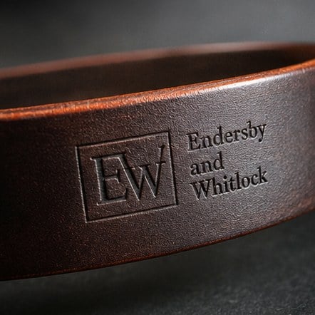 Branded leather belts with logo