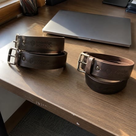 Custom printed leather belts in bulk