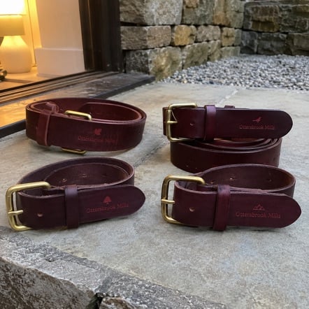 Leather belts with logo printing